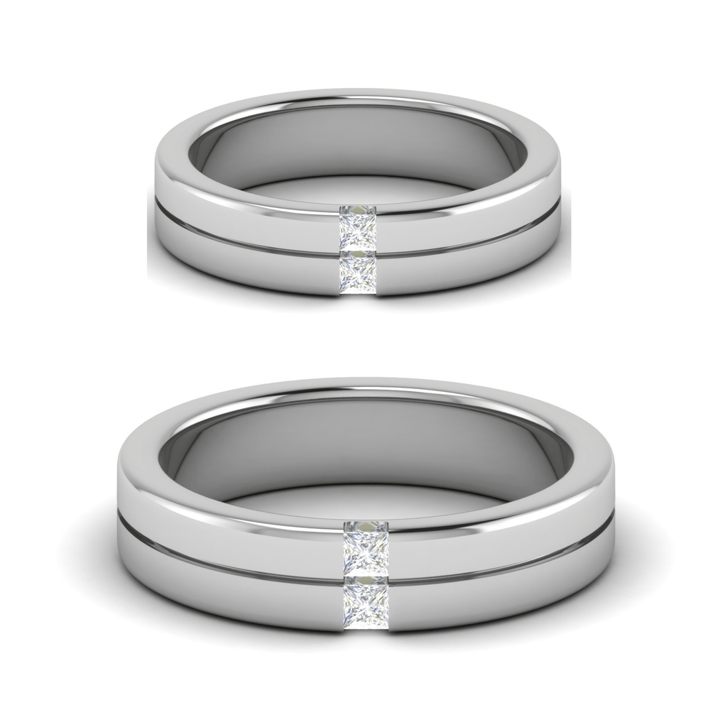 Jewelove™ Rings Both / SI IJ Platinum Unisex Ring with Diamonds JL PT MB PR 135
