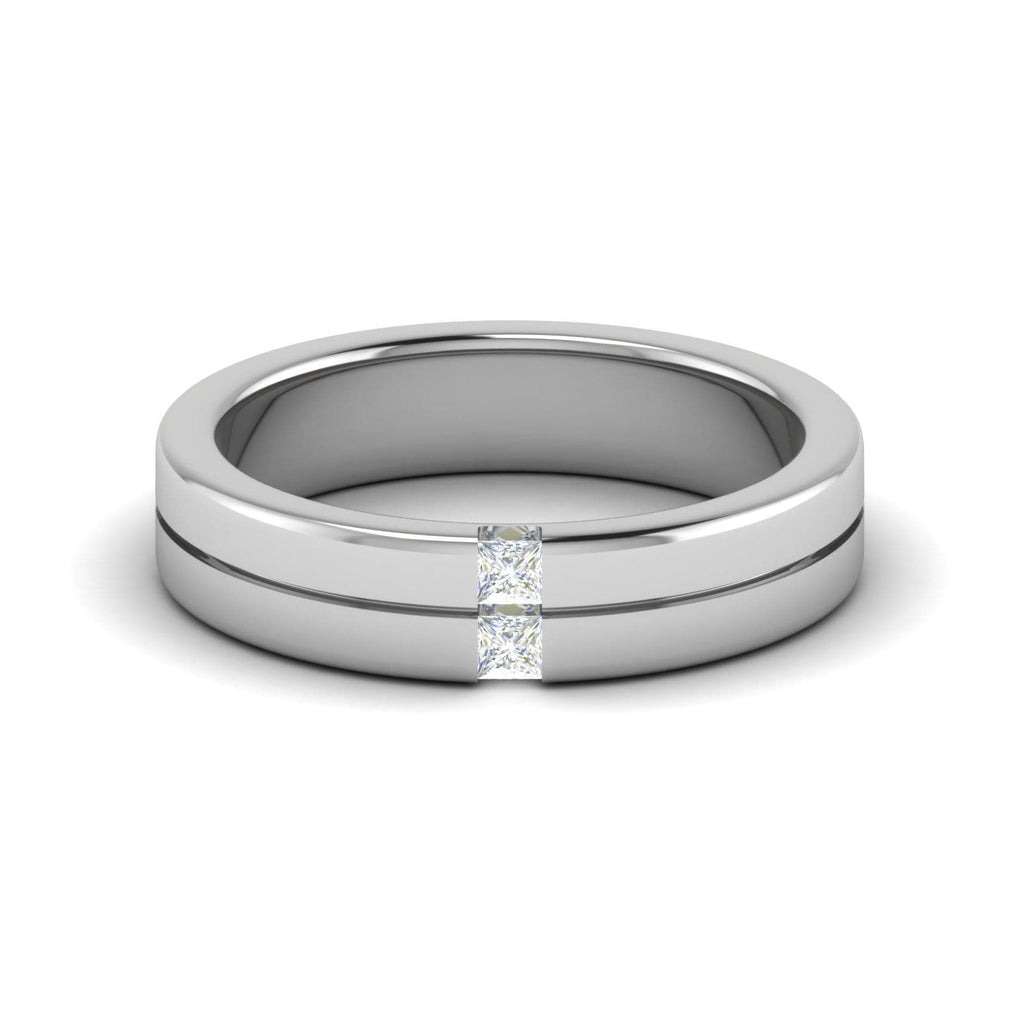 Jewelove™ Rings Women's Band only / SI IJ Platinum Unisex Ring with Diamonds JL PT MB PR 135