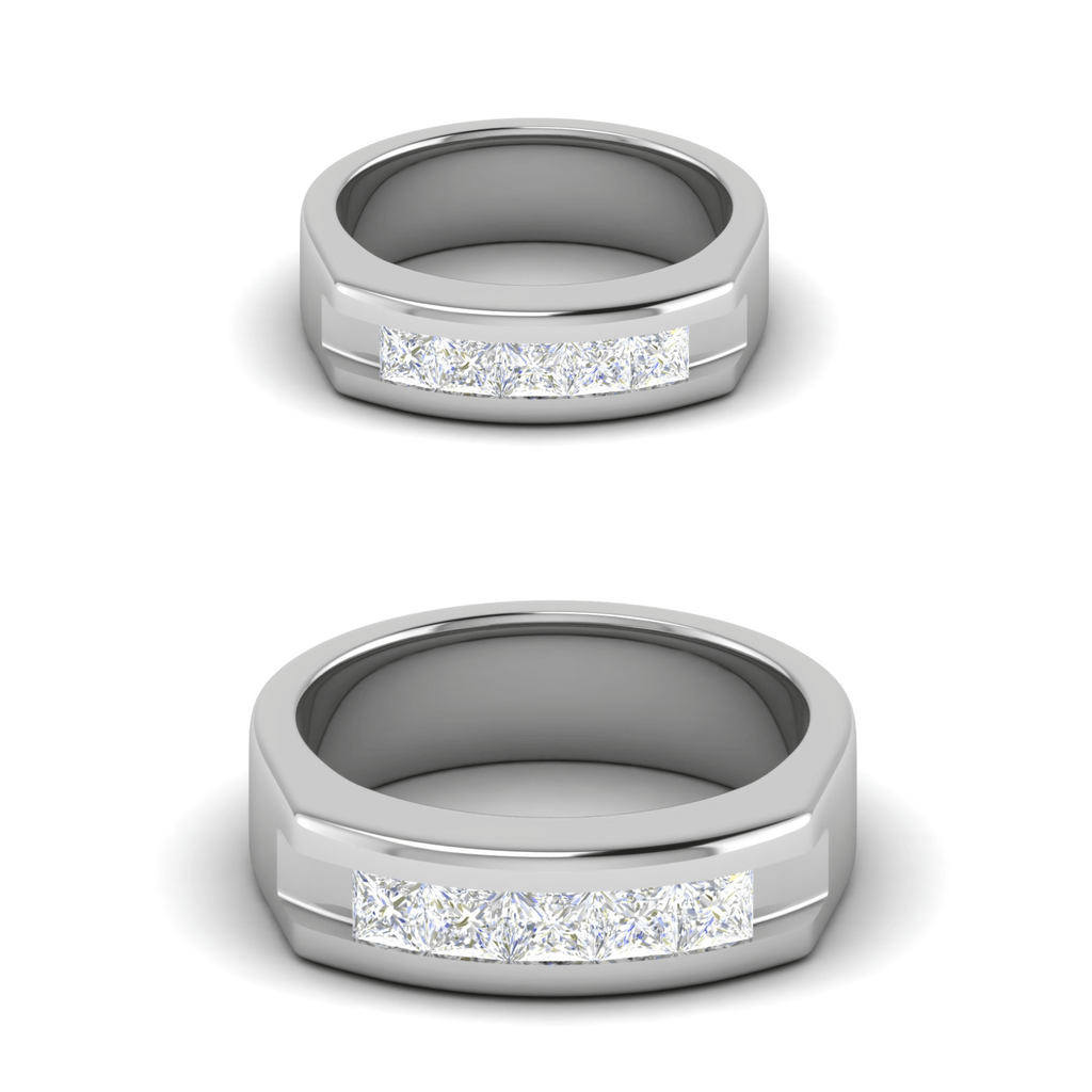 Jewelove™ Rings Both / SI IJ Platinum Unisex Ring with Diamonds JL PT MB PR 139