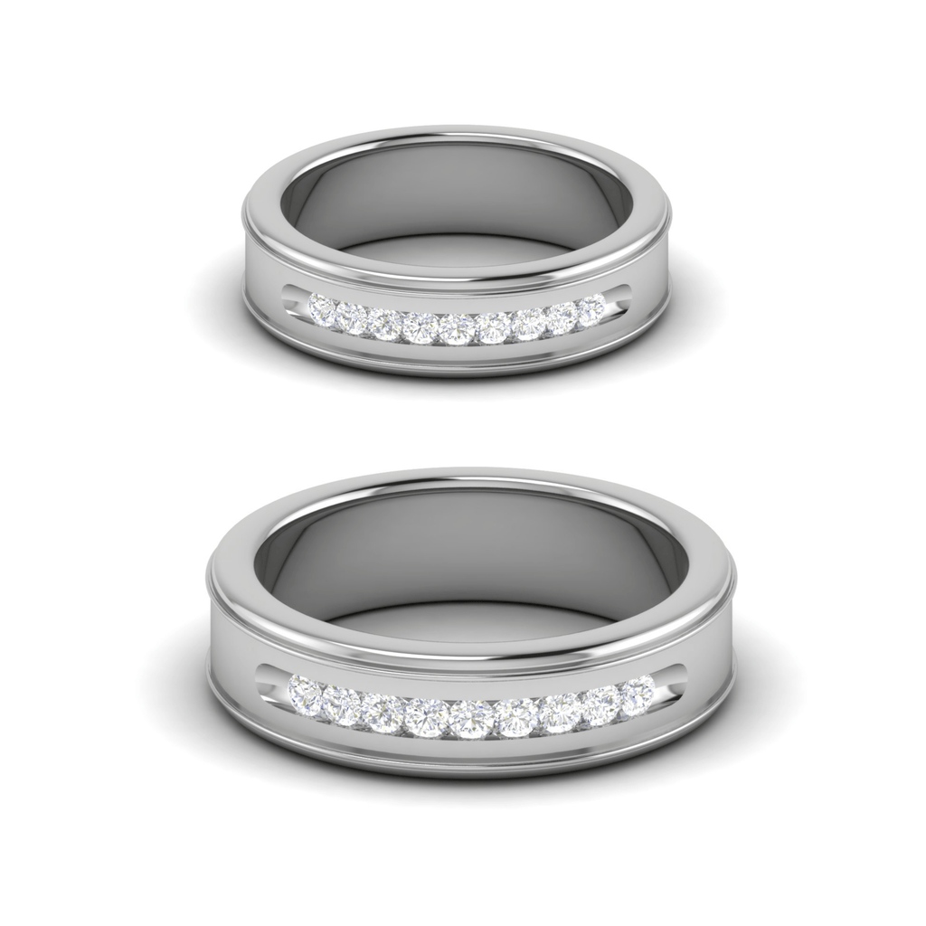 Jewelove™ Rings Both / SI IJ Platinum Unisex Ring with Diamonds JL PT MB RD 140