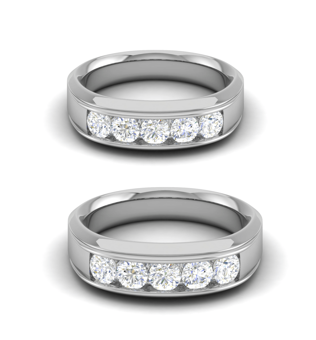 Jewelove™ Rings Both / VS J Platinum Unisex Ring with Diamonds JL PT MB RD 146