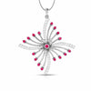 Jewelove™ Pendants Red Platinum with Diamond Pendant for Women JL PT P NL8581