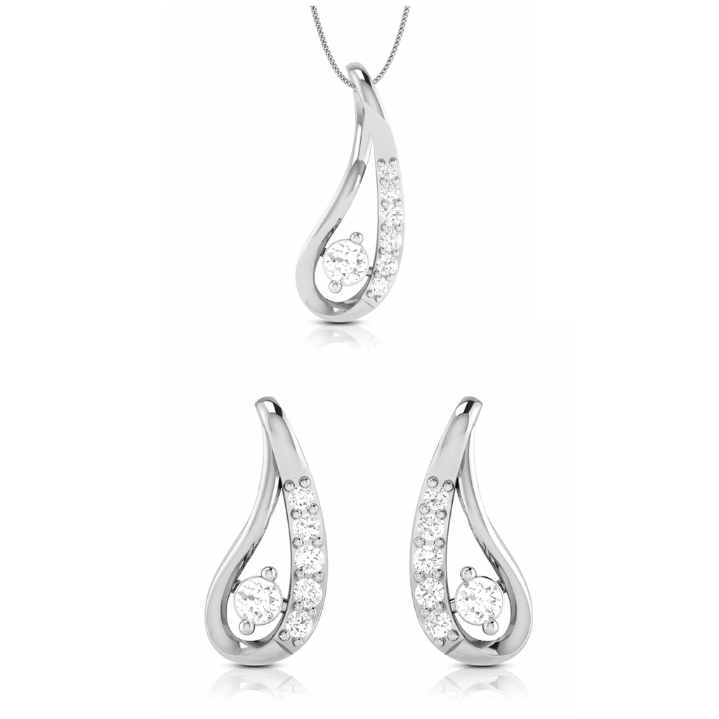 Jewelove™ Pendants & Earrings Pendant Set Platinum with Diamond Pendant Set for Women JL PT P 2431