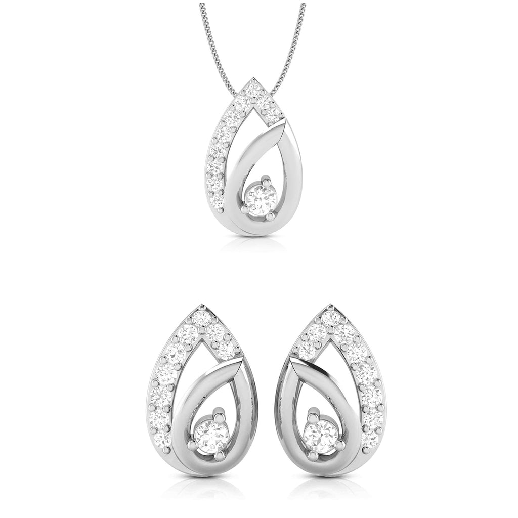 Jewelove™ Pendants & Earrings Pendant Set Platinum with Diamond Pendant Set for Women JL PT P 2432