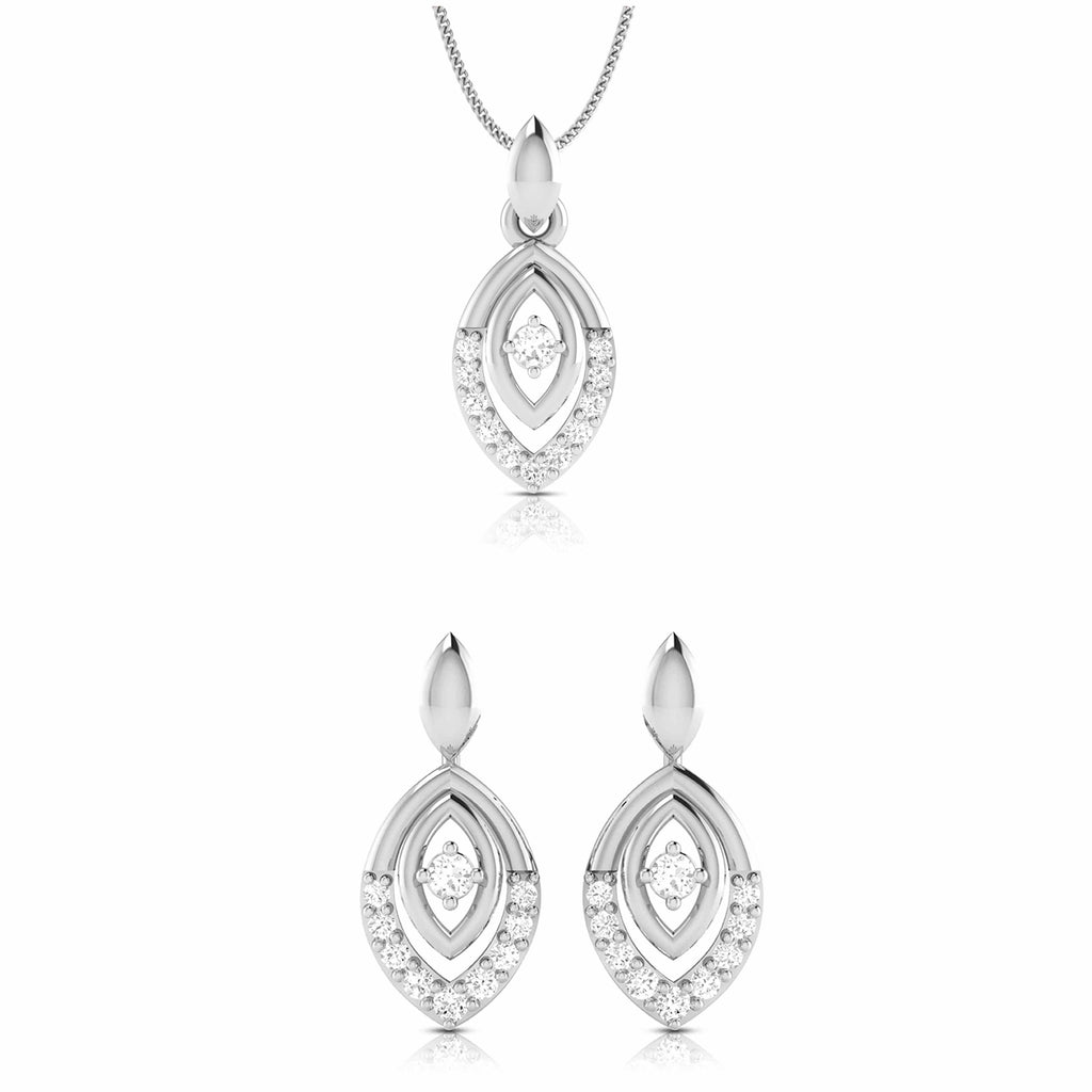 Jewelove™ Pendants & Earrings Pendant Set Platinum with Diamond Pendant Set for Women JL PT P 2433