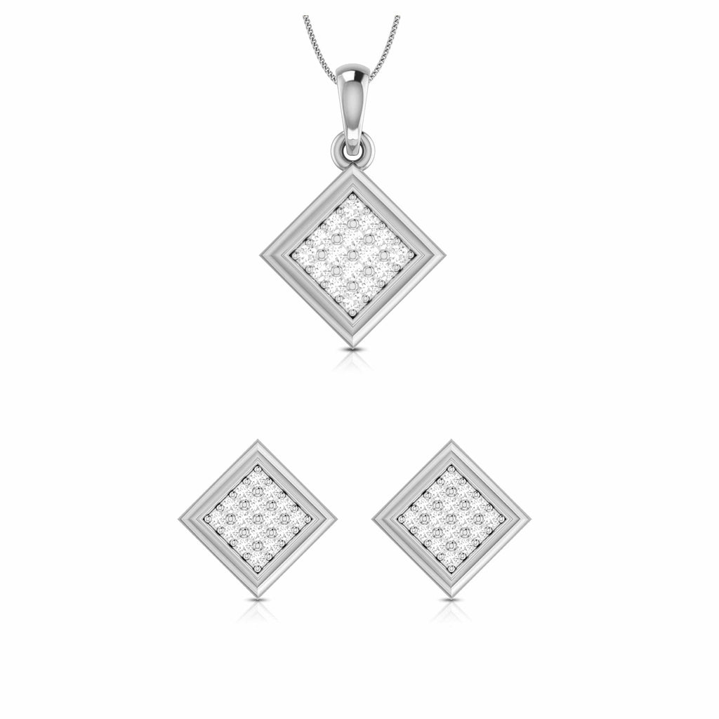 Jewelove™ Pendants & Earrings Pendant Set Platinum with Diamond Pendant Set for Women JL PT P 2434