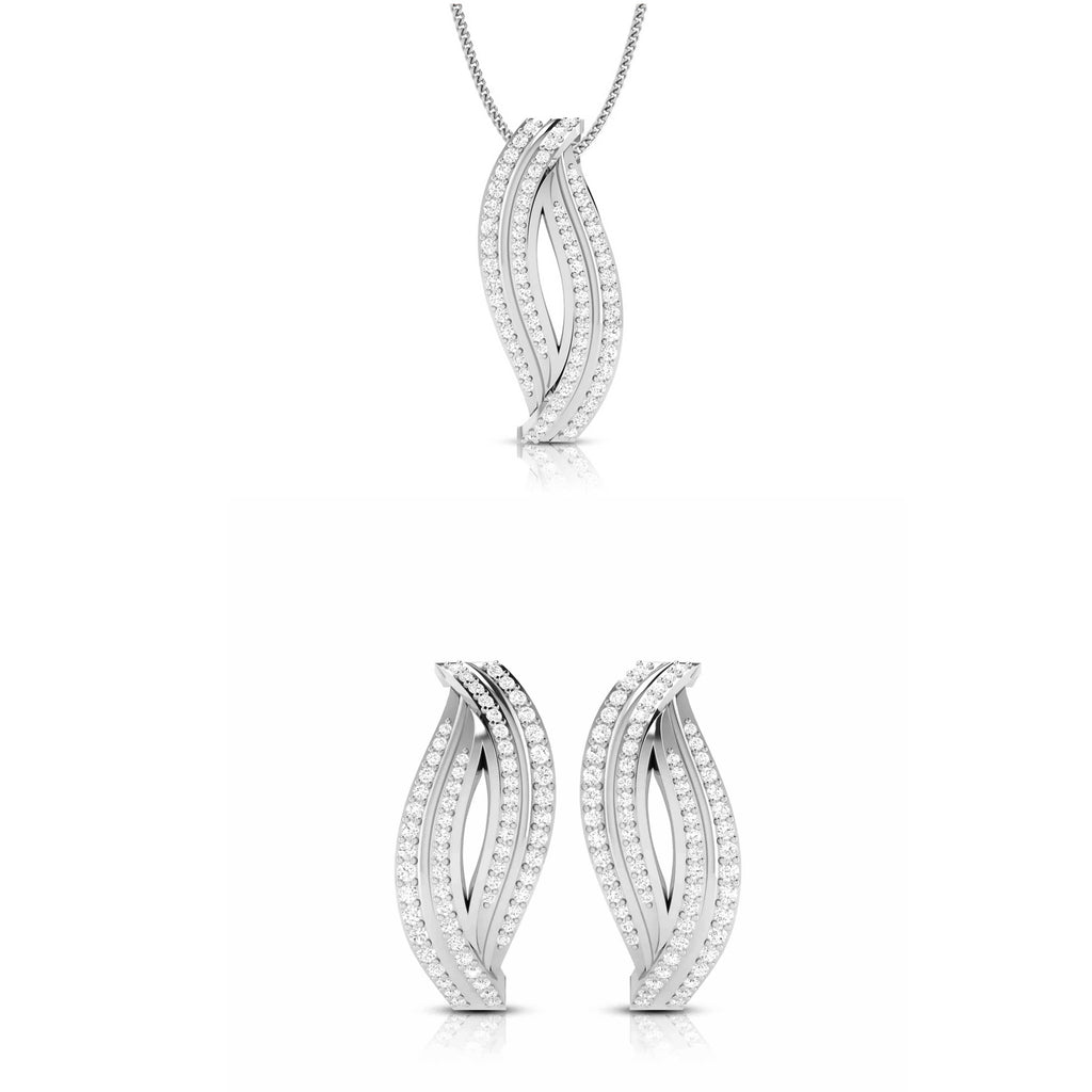 Jewelove™ Pendants & Earrings Pendant Set Platinum with Diamond Pendant Set for Women JL PT P 2438