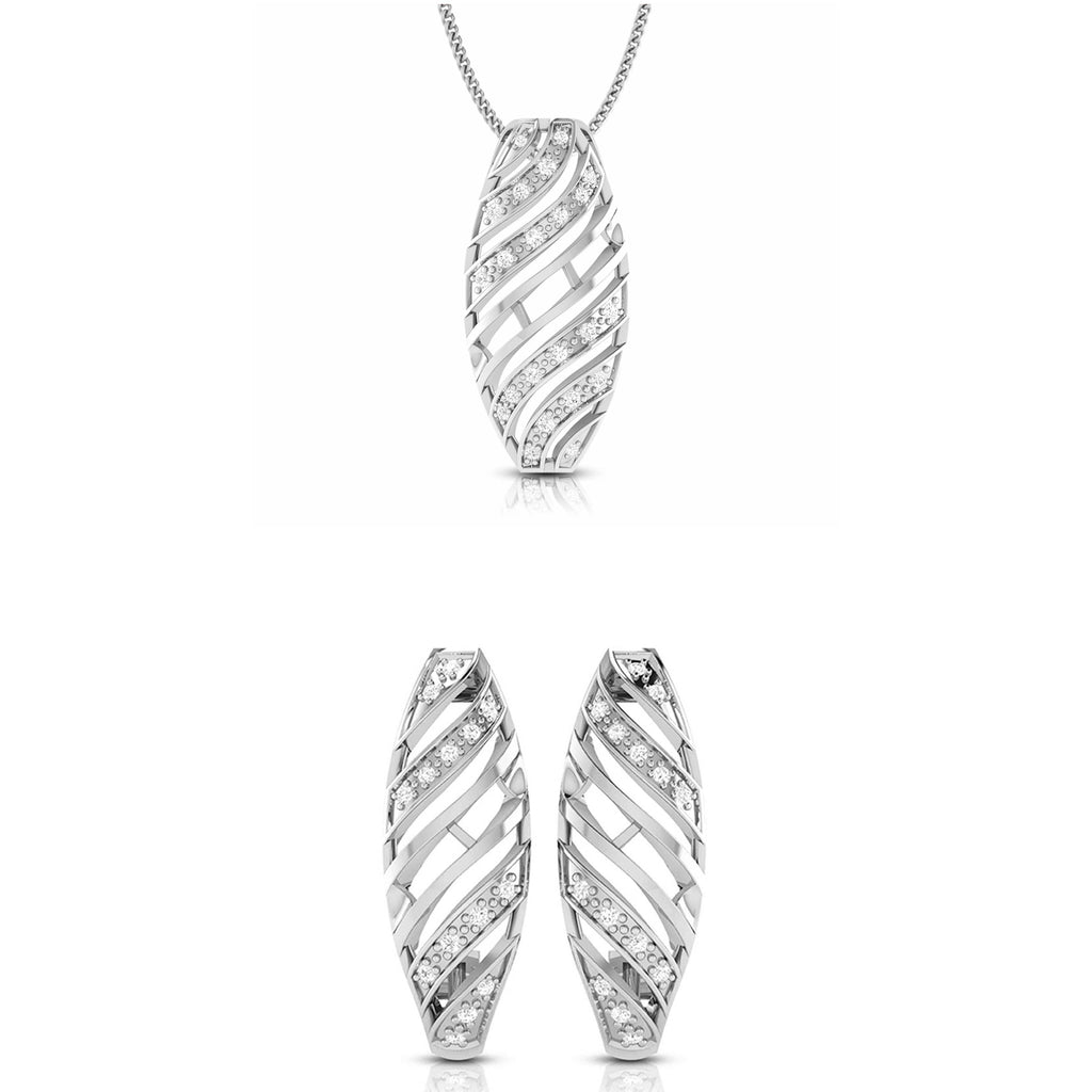 Jewelove™ Pendants & Earrings Pendant Set Platinum with Diamond Pendant Set for Women JL PT P 2439