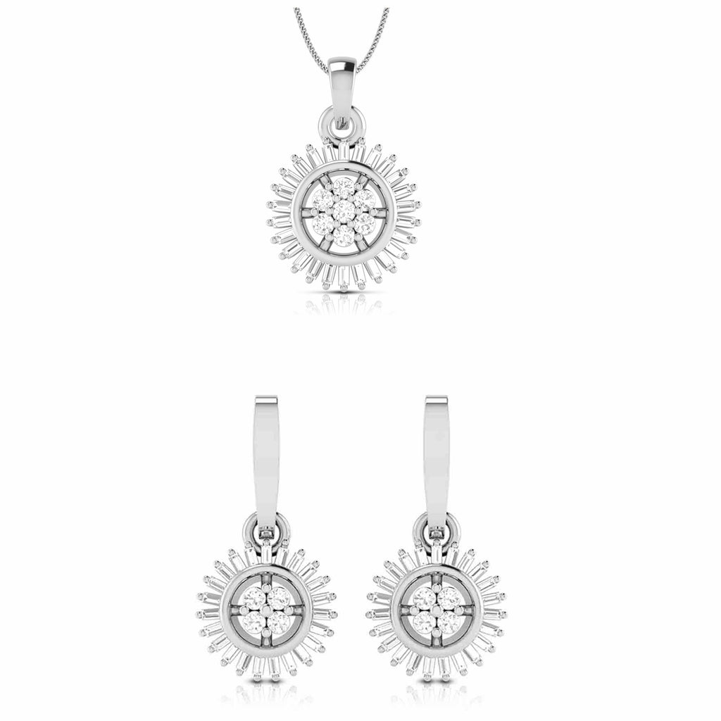 Jewelove™ Pendants & Earrings Pendant Set Platinum with Diamond Pendant Set for Women JL PT P 2442