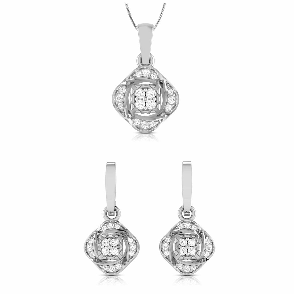 Jewelove™ Pendants & Earrings Pendant Set Platinum with Diamond Pendant Set for Women JL PT P 2443