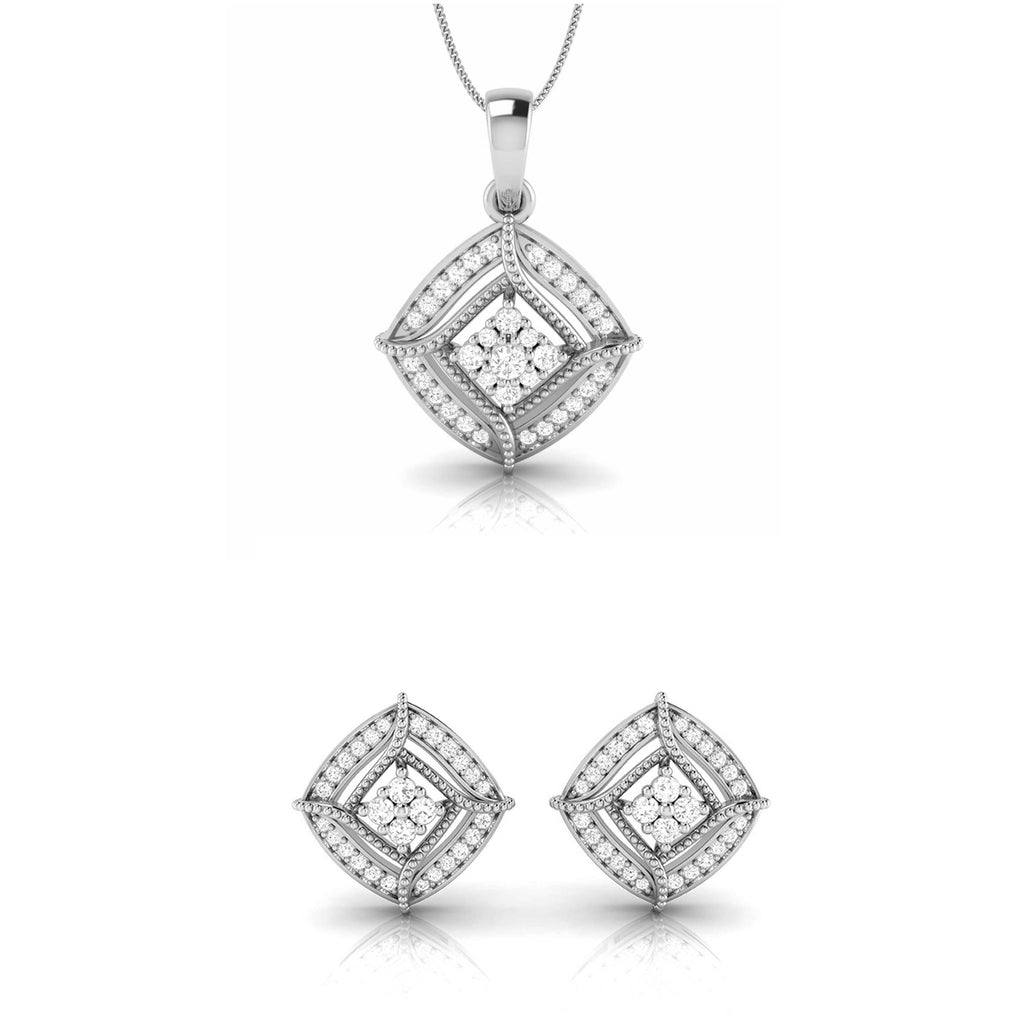 Jewelove™ Pendants & Earrings Pendant Set Platinum with Diamond Pendant Set for Women JL PT P 2447