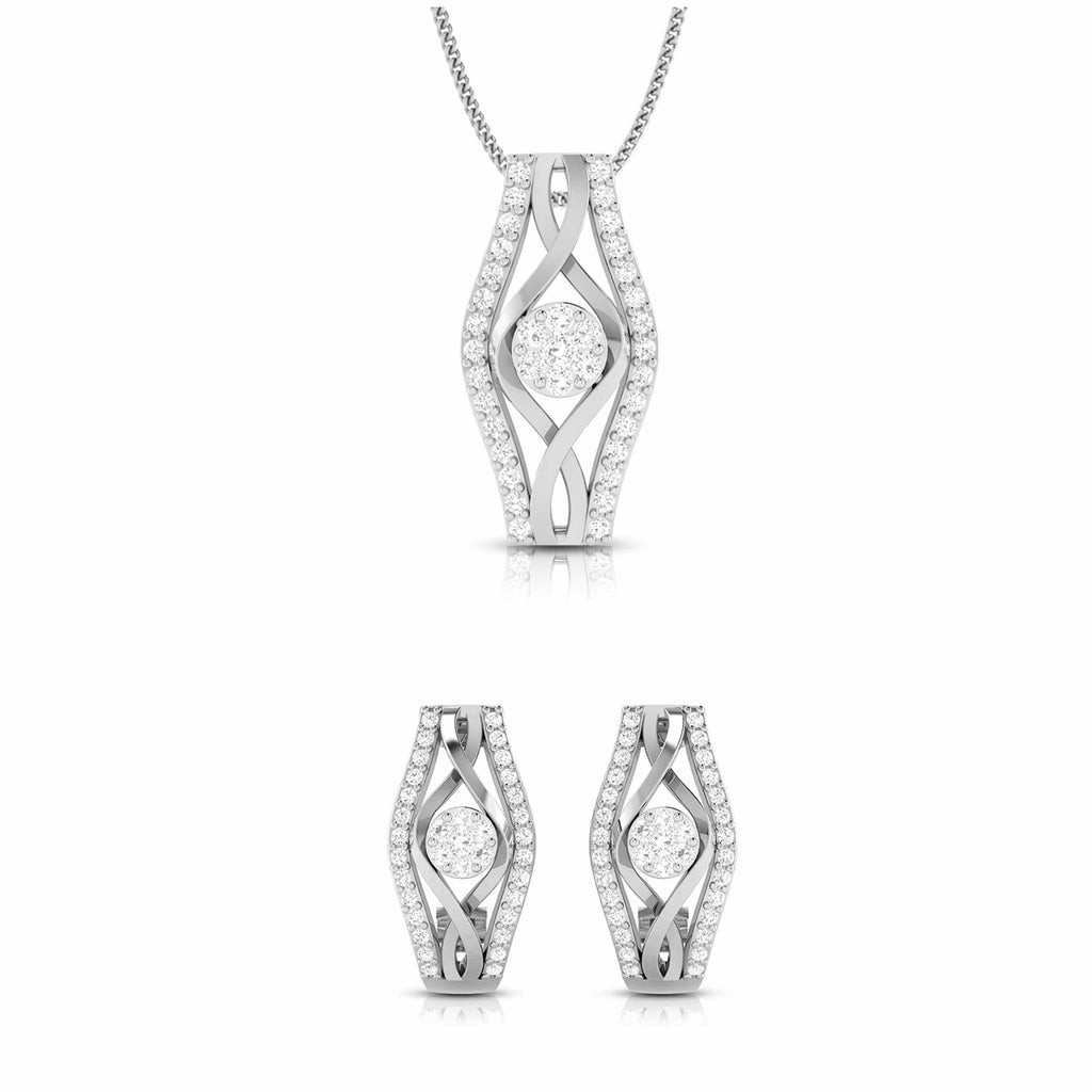 Jewelove™ Pendants & Earrings Pendant Set Platinum with Diamond Pendant Set for Women JL PT P 2450