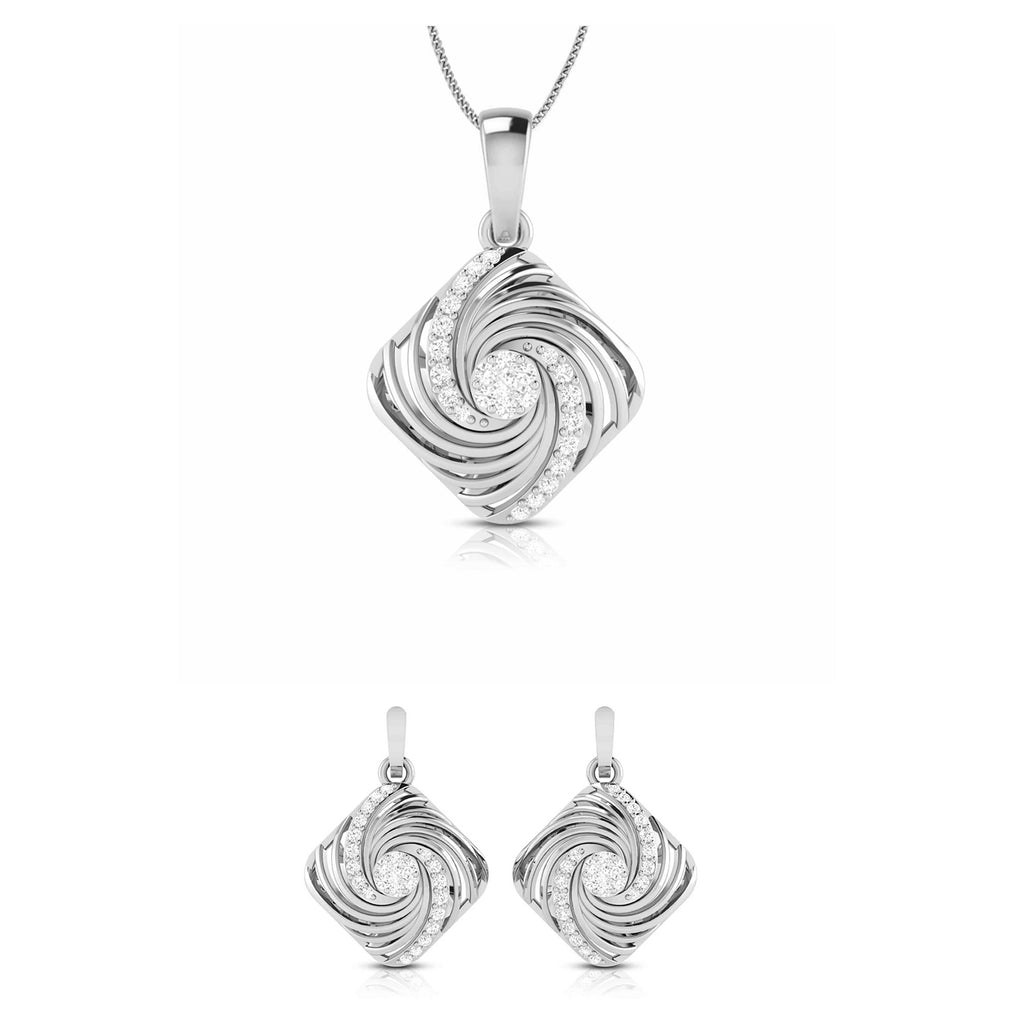Jewelove™ Pendants & Earrings Pendant Set Platinum with Diamond Pendant Set for Women JL PT P 2453