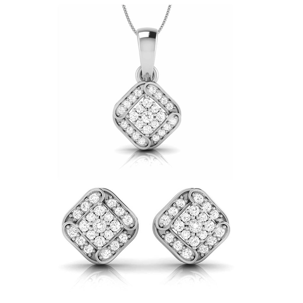 Jewelove™ Pendants & Earrings Pendant Set Platinum with Diamond Pendant Set for Women JL PT P 2456
