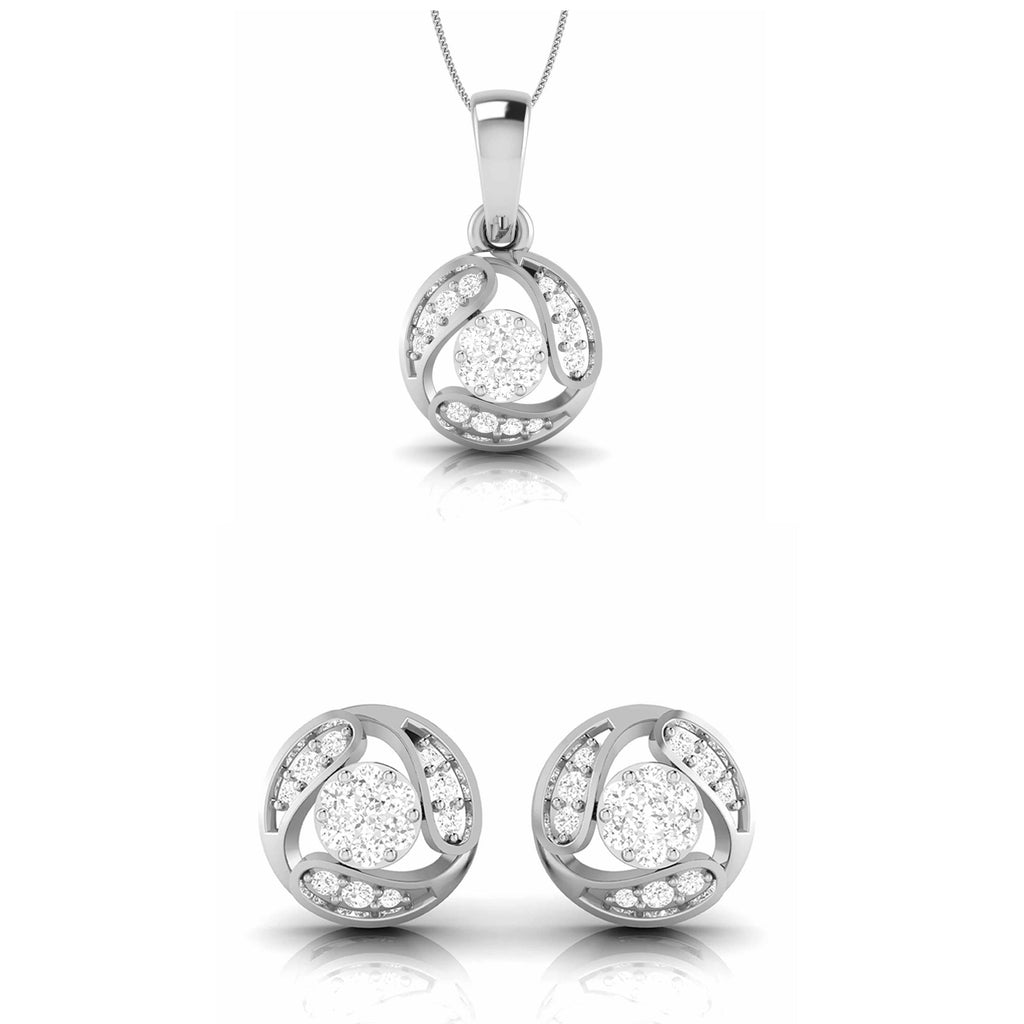 Jewelove™ Pendants & Earrings Pendant Set Platinum with Diamond Pendant Set for Women JL PT P 2457