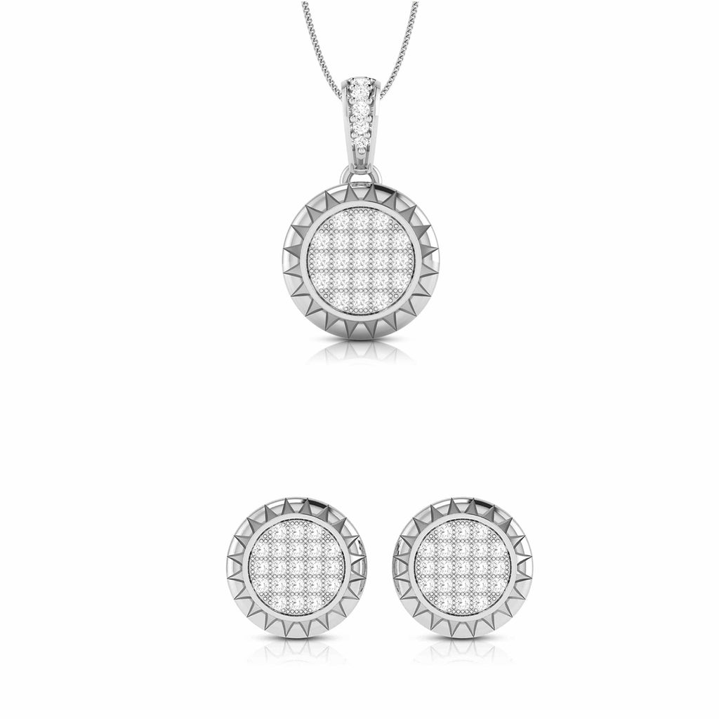 Jewelove™ Pendants & Earrings Pendant Set Platinum with Diamond Pendant Set for Women JL PT P 2490
