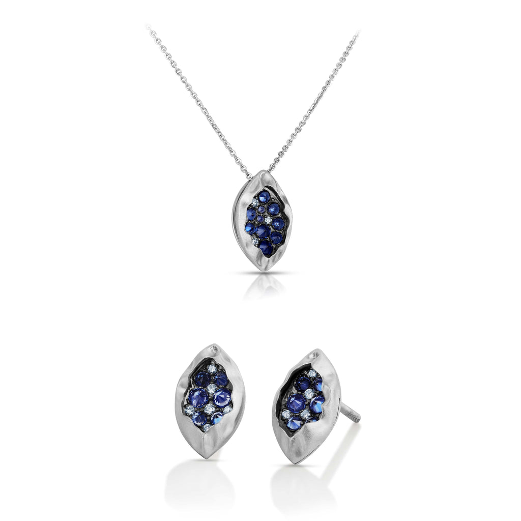 Jewelove™ Pendants & Earrings Pendant Set Platinum with Diamond Tanzanite Pendant Set for Women JL PT P E 270