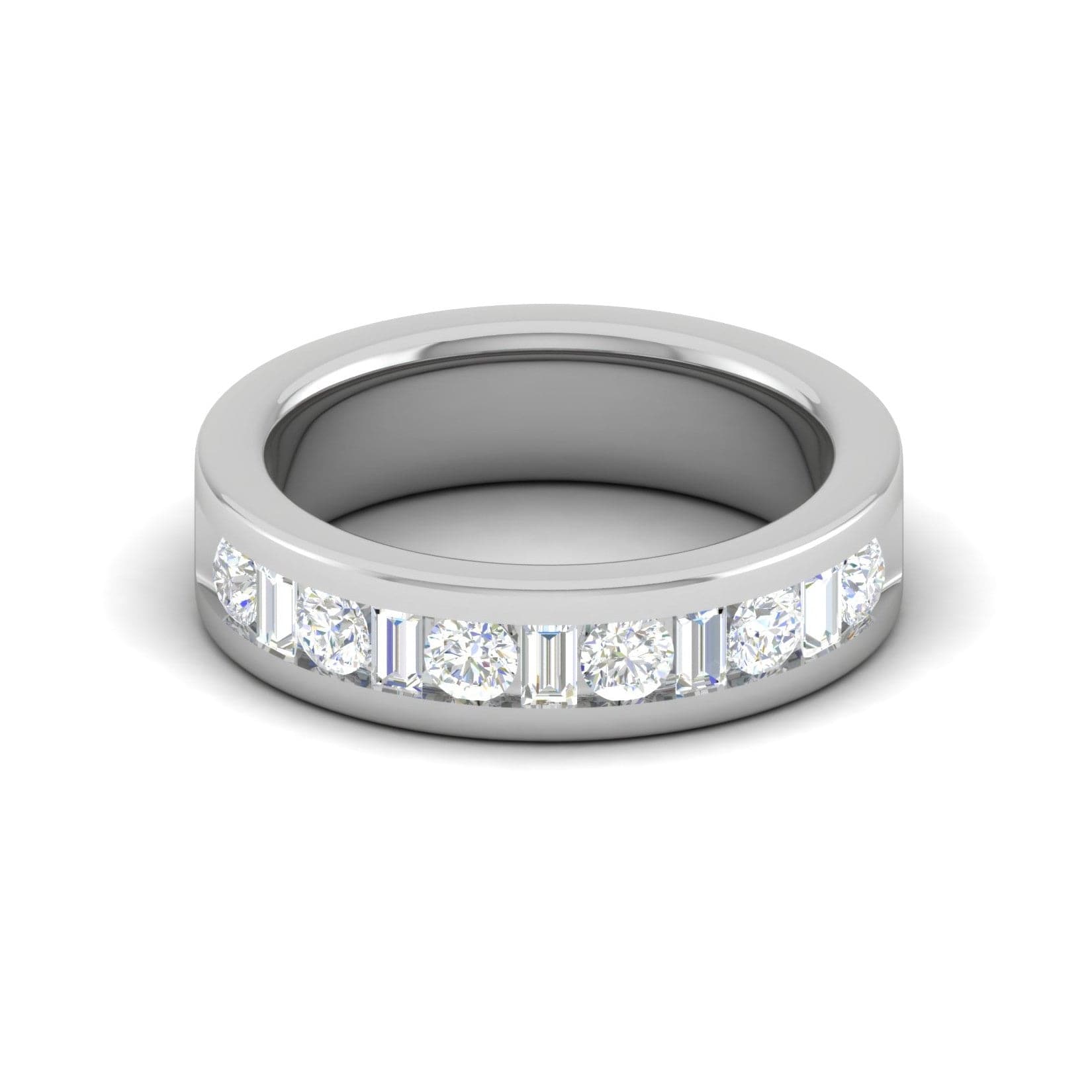 Platinum Baguette Cut Diamonds Eternity Band | Cerrone Jewellers