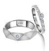 Jewelove™ Rings Both / SI IJ Poles Apart Designer Platinum Couple Rings with Diamonds JL PT 957