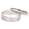 Side View of Price Point Plain Platinum Love Bands Couple Ring