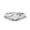 Jewelove™ Rings Women's Band only Princess Cut Solitaire-look Platinum Engagement Ring for Women JL PT 1010