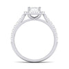 Jewelove™ Rings Princess Cut Solitaire Platinum Ring with Halo Setting for women JL PT 470
