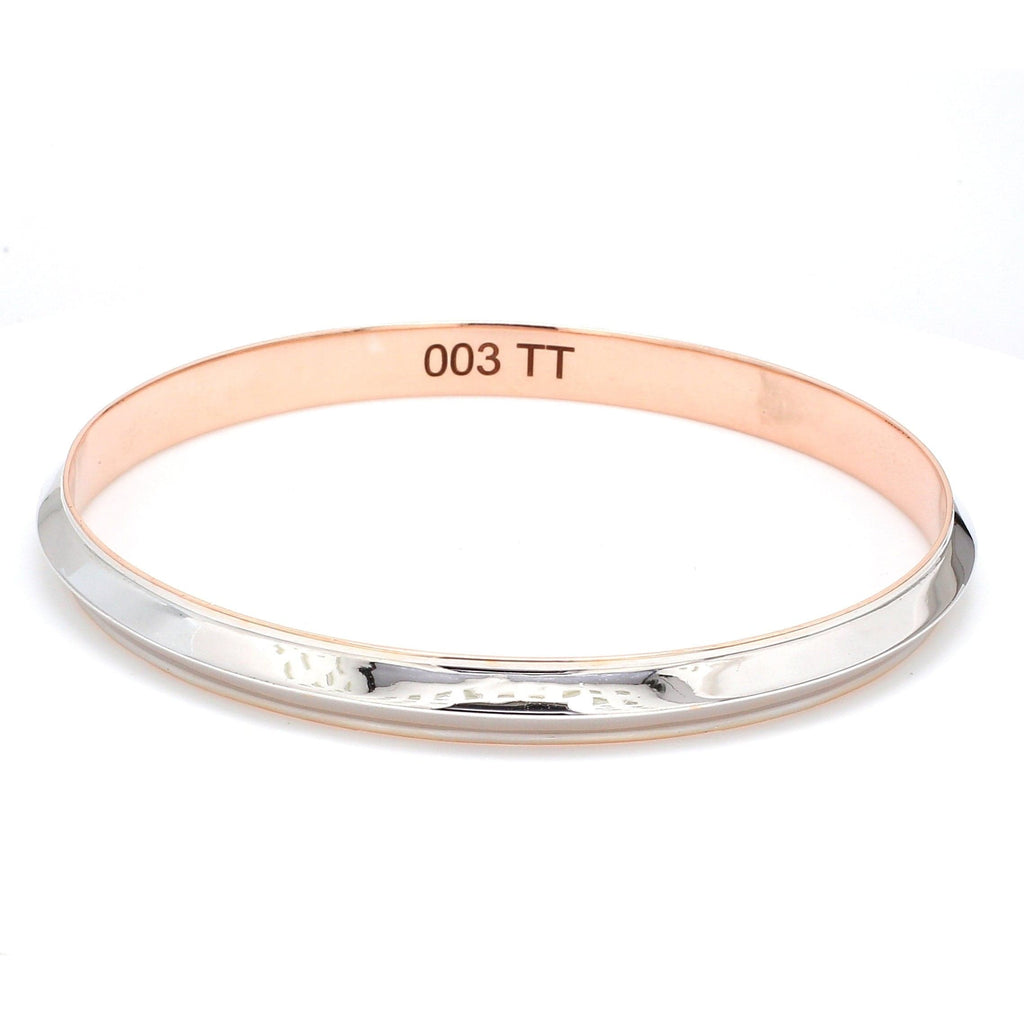 Jewelove™ Bangles & Bracelets Punjabi Platinum Kada with Rose Gold JL PTB 681