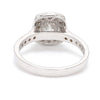 Back View of Raised Halo Solitaire Engagement Platinum Ring with Cushion Cut JL PT 661
