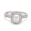 Jewelove™ Women’s Band only Raised Halo Solitaire Engagement Platinum Ring with Cushion Cut JL PT 661