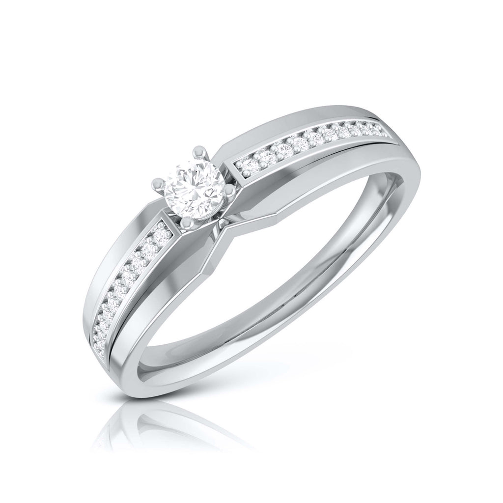Jewelove™ Rings SI IJ / Women's Band only Raised Platinum Diamond 15-Pointer Engagement Ring for Women JL PT R-40