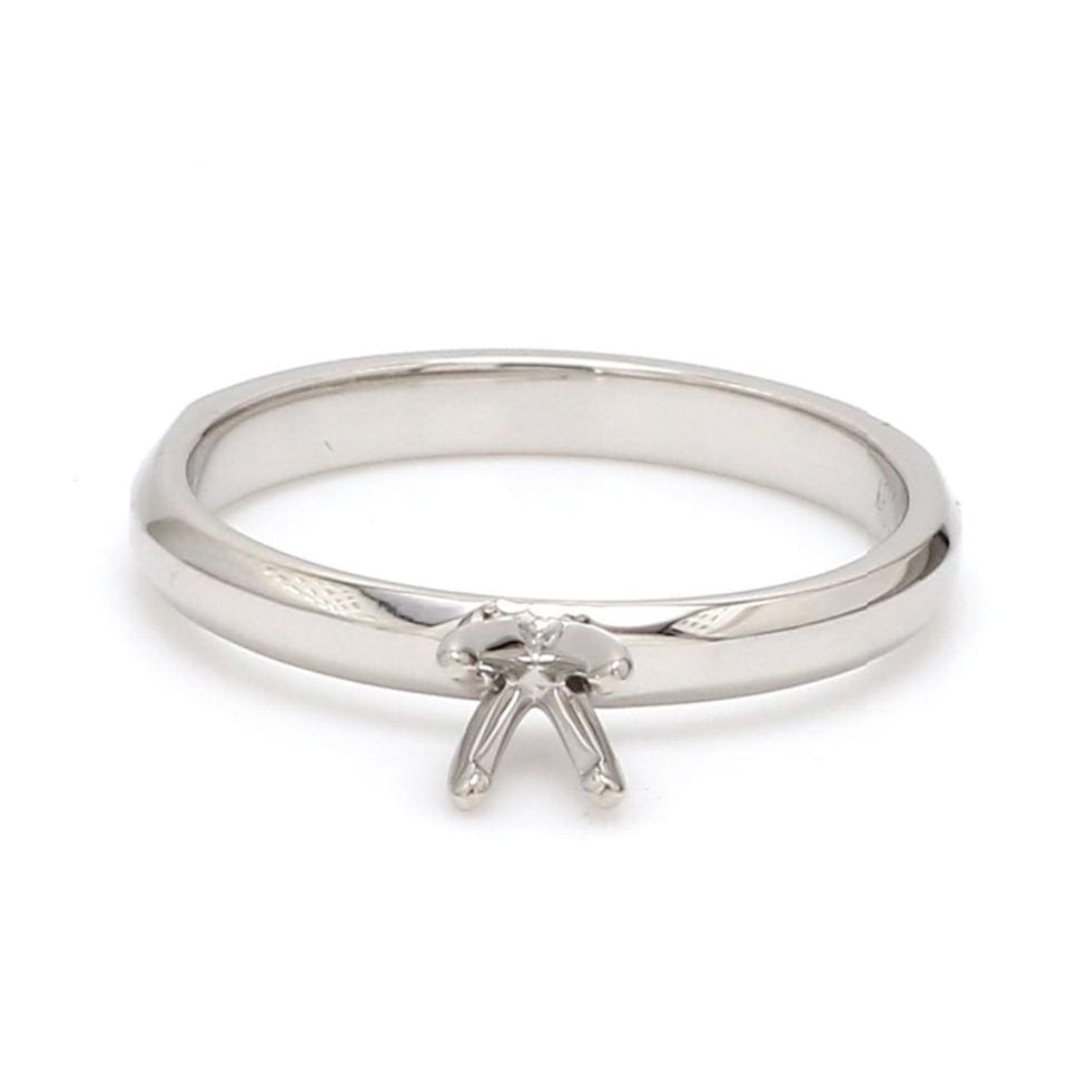 Jewelove™ Rings Women's Band only Ready to Ship - 4 Prong Platinum Mounting for Solitaire JL PT 673-M, Ring Size 10