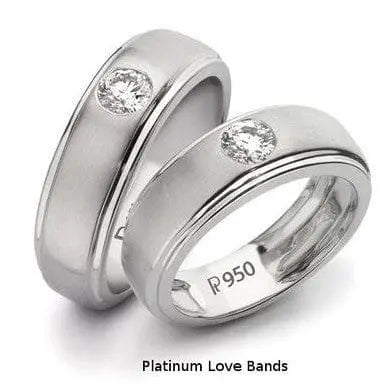Unisex Platinum & Rose Gold Couple Love Band Rings JL PT 1124