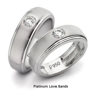 Ready to Ship Platinum Solitaire Love Bands SJ PTO 101-A Sizes