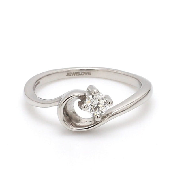 Jewelove™ Rings Ready to Ship - Ring Size 10, Curvy Platinum Solitaire Ring for Women JL PT 510
