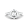 Jewelove™ Rings Ready to Ship - Ring Size 10, Designer 20-Pointer Hexagonal Platinum Solitaire Ring JL PT 981