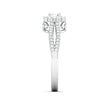 Jewelove™ Rings Ready to Ship - Ring Size 11, Designer 30-Pointer Platinum Halo Solitaire Ring with Split Shank JL PT 976