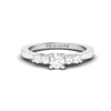 Jewelove™ Rings Ready to Ship - Ring Size 12 - 0.20 Solitaire, 5-Diamond Platinum Ring with Diamond Accents for Women JL PT 323