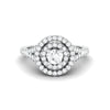 Jewelove™ Rings Ready to Ship - Ring Size 14, 25-Pointer Double Halo Platinum Solitaire Engagement Ring for Women JL PT 978