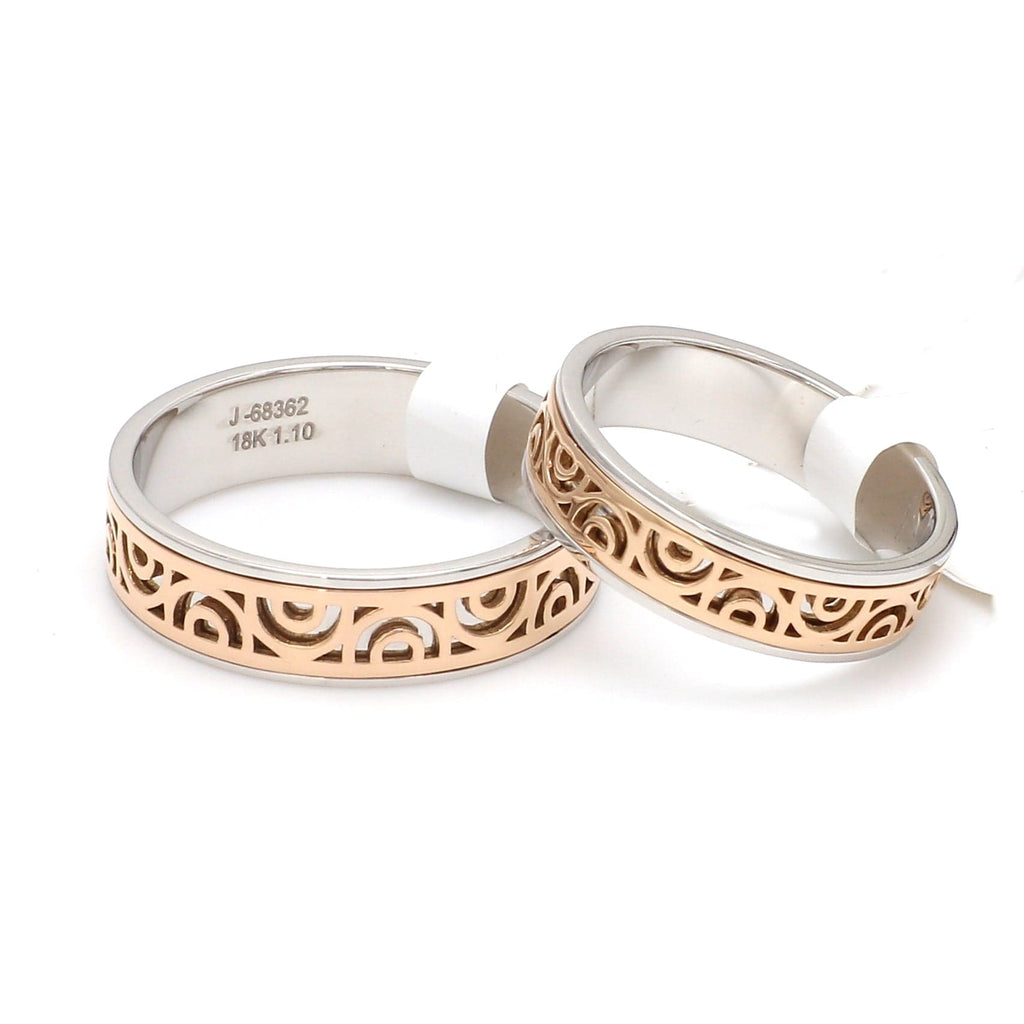 Jewelove™ Rings Both Ready to Ship - Ring Size 18 - Designer Platinum & Rose Gold Couple Rings JL PT 1115