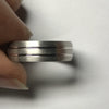 Jewelove™ Rings Men's Band only Ready to Ship - Ring Size 18, Simple Platinum Ring for Him with 2 Line Grooves JL PT 568