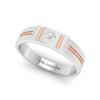 Jewelove™ Rings Men's Band only / SI IJ Ready to Ship - Ring Size 21, Platinum & Rose Gold Single Diamond Ring for Men JL PT 1143