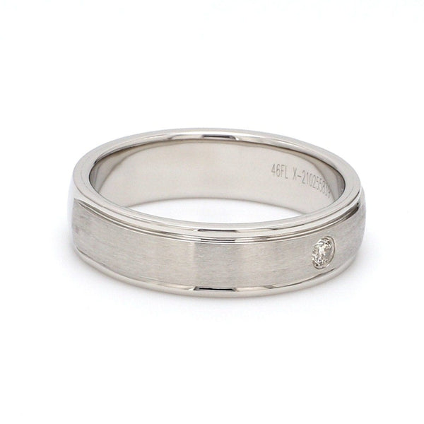 Jewelove™ Rings Ready to Ship - Ring Size 21, Single Diamond Platinum Band for Men with Matte Finish JL PT 668