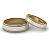 Jewelove™ Rings Both Ready to Ship - Ring Size 22, Platinum & Yellow Gold Ring for Men with Milgrain Edge JL PT 636
