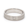 Jewelove™ Rings Men's Band only / SI IJ Ready to Ship - Ring Size 22, Single Diamond Matte Finish Platinum Band for Men JL PT 665