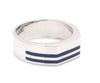 Jewelove™ Rings Men's Band only Ready to Ship - Ring Size 24, Men of Platinum | Heavy Platinum Signet Ring with Blue Enamel for Men JL PT 1057