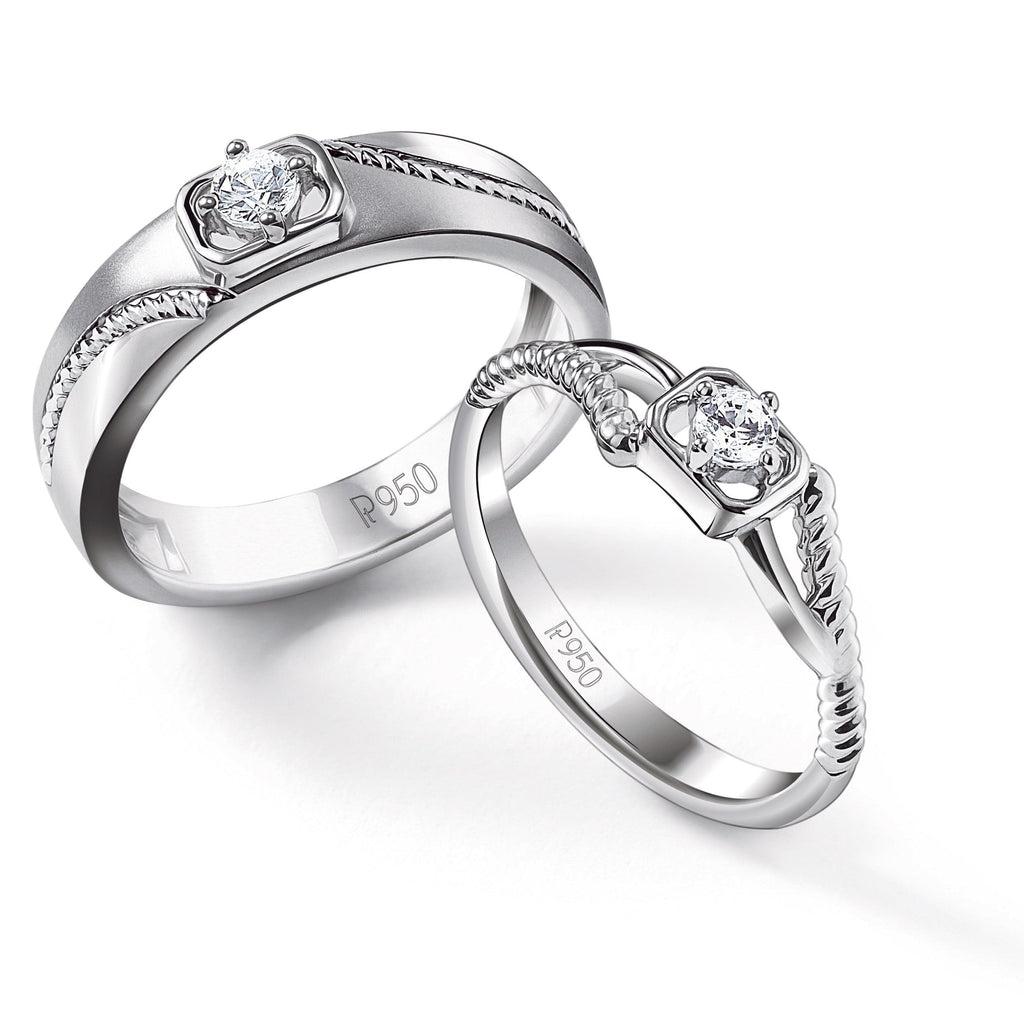 Jewelove™ Rings Both / VVS GH Ready to Ship - Ring Size 29,  Single Diamond Rope Style Platinum Men’s Ring JL PT 623