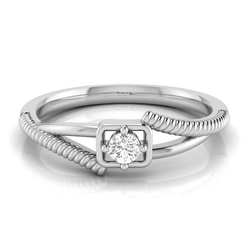 Jewelove™ Rings Women's Band only / VVS GH Ready to Ship - Ring Size 29,  Single Diamond Rope Style Platinum Men’s Ring JL PT 623