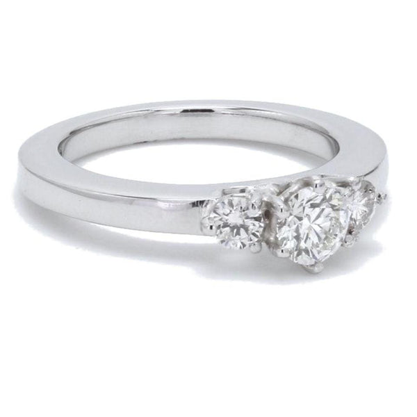 Side View of 3 Diamond Platinum Engagement Solitaire Ring JL PT 326 for Women