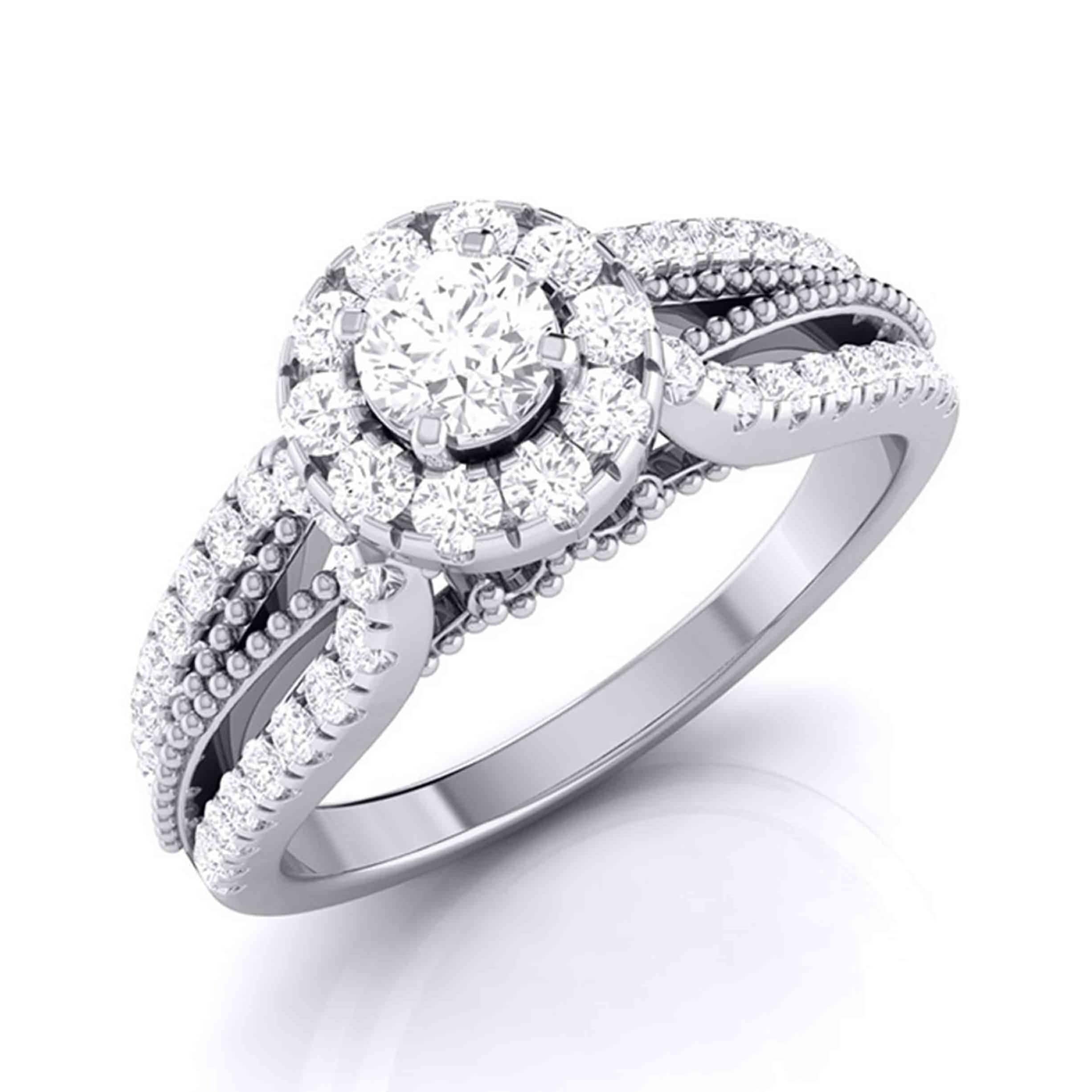 Gabriel & Co 14K White Gold Round Diamond Engagement Ring - Lauray's The  Diamond Center