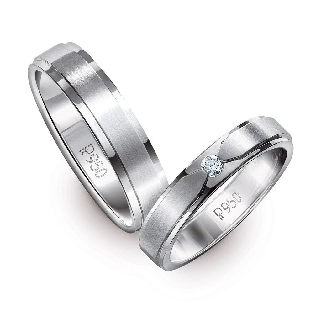 Jewelove™ Rings Both / SI IJ Ready to Ship - Ring Sizes, 12, 15, 16, 17, 18, 19, 20, 21, 22, 23, 24 Platinum Love Bands with Matte Finish JL PT 529